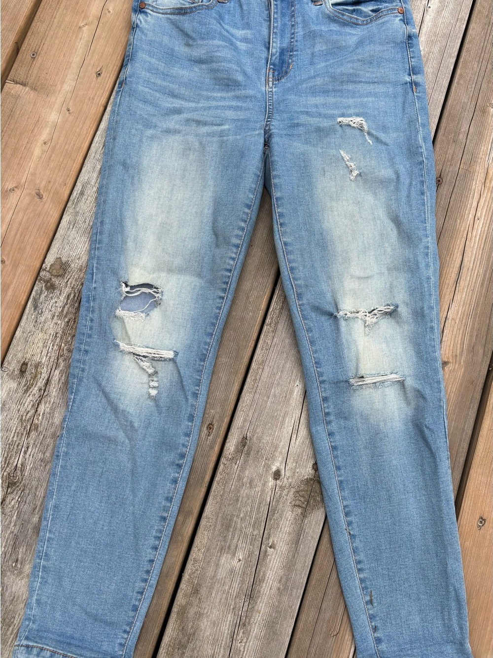 Kendall & Kylie Light Blue High-Rise Distressed Jeans
